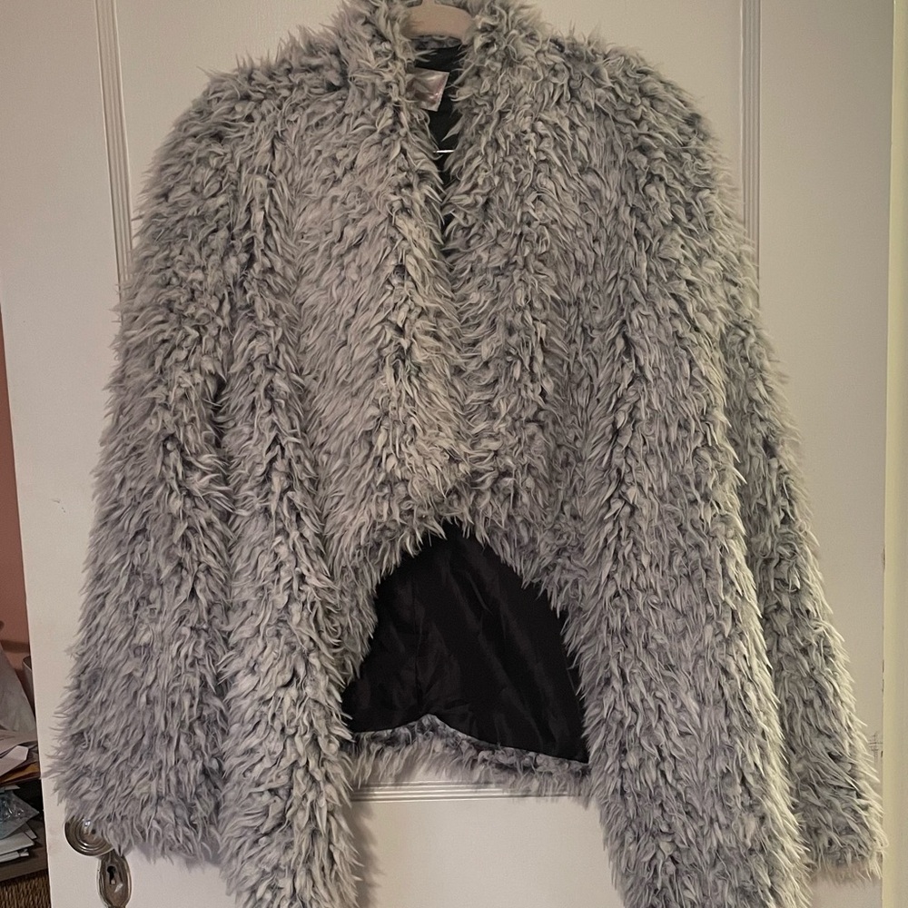 Xhilaration Light Gray Faux Shearling Teddy Jacket